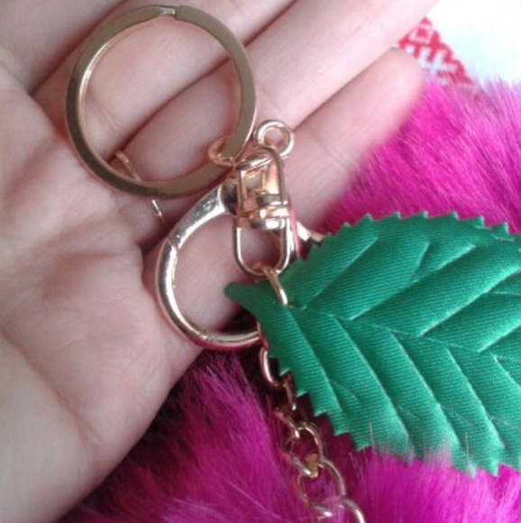 Hot New Item ❤ Cherry Pompom Bag Charm- fuchsia - Picture 2 of 4